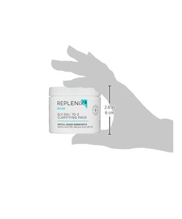 Replenix Gly-Sal Clarifying Acne Pads - Maximum Strength 10% Glycolic & Salicylic Acid Treatment - 60ct Travel Friendly Pads - Buy Online on GoSupps.com