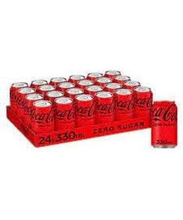 Coca Cola Zero No Sugar 24 x 330ml Coke Perfect For Home Office or School - Buy Online on GoSupps.com