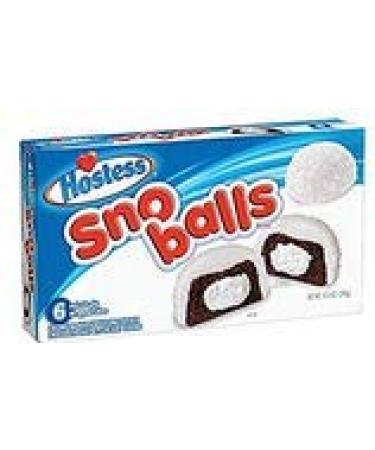 Hostess, "The Sweetest Comeback in History", Various Styles and Flavors, 6 Count, 10.5oz Box (Pack of 3) (Sno Balls)