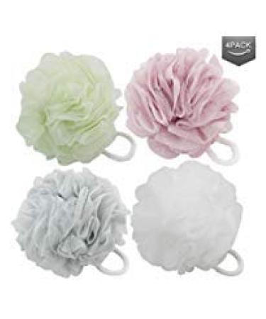 Homty Loofah Bath Sponge for Men or Woman Loufah Body Scrubber Shower Sponge Loofah with Hang Rope 4Pack Exfoliating Shower Sponge--60g/pc Pouf Shower Loofa Sponge