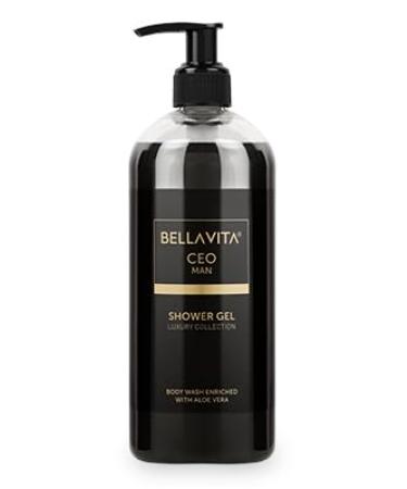 Bella Vita Luxury CEO MAN Body Wash Refreshing Shower Gel for Deep Cleansing Hydrating & Moisturising Skin with Aloe Vera & Charcoal Powder 500 Ml