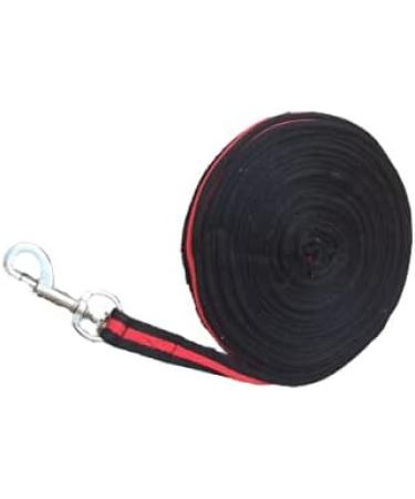 Cwell Equine Soft Cushion Horse Lunge Line Large Dog Training Lead 8 meter BLACK/RED - Buy Online on GoSupps.com
