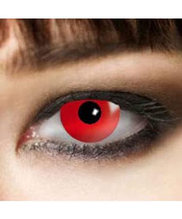 3-month lenses RED DEVIL Halloween contact lenses PAIR fun lenses vampire zombie red