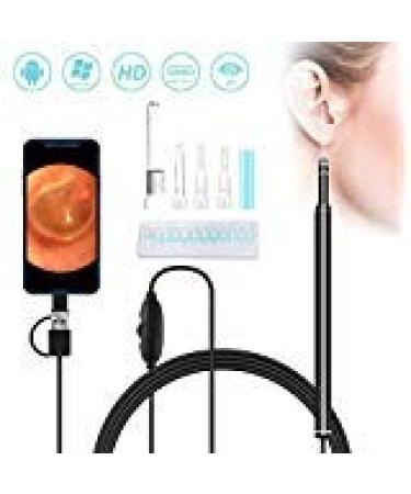 Ear Cleaning Endoscope 3 in 1 Digital Ear Endoscope IP67 Ear Wax Removal Tool 720P HD 1.3MP Earwax Cleansing Tool with 6 Adjustable LEDs for Android Phone (OTG+Micro USB+Type C)