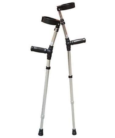 Forearm Crutches Adjustable Forearm Crutches - Lightweight Cuff Crutch - Adjustable Comfortable on The Wrist Replaceable Rubber Tips Gray Li