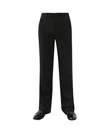 YiZYiF Men Jazz Pants Dancewear Slim Fit Ballroom Latin Salsa Modern Dance Pants Competition Practice Trousers Black 35