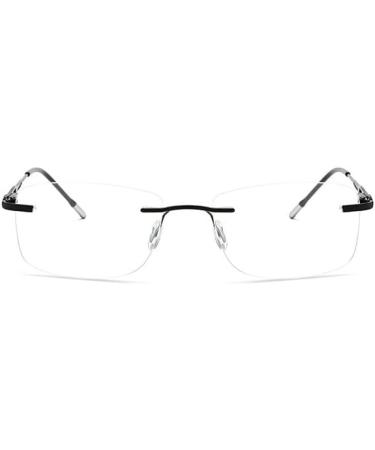 PARWANA Rimless Retro Reading Glasses +350 | Large Blue Light Blocking Computer Eyewear | Anti Glare Flat Light Mirror | International Shipping Available - Buy Online on GoSupps.com