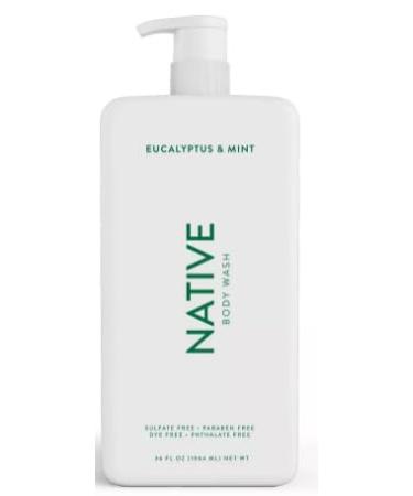 Buy Native Eucalyptus & Mint Body Wash with Pump - 36 fl oz + Loofah | International Shipping Available - Buy Online on GoSupps.com