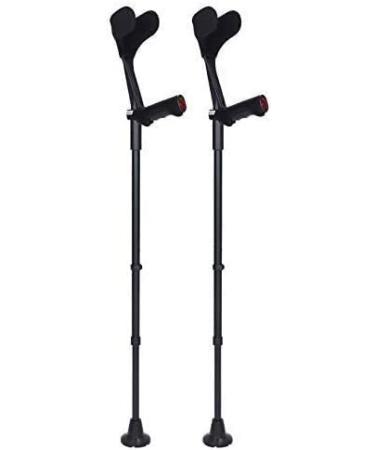 Forearm Crutches Adjustable Forearm Crutches/Black/Lighter Crutch with Integrated Shock Absorber 14 Height Adjustable Stops - for Standard and Tall Adults 1 Pair Lightw Prosperous