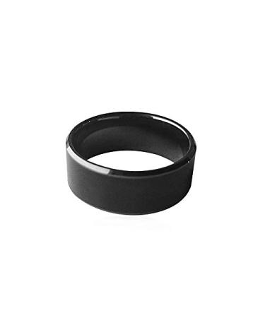 hecere Waterproof Ceramic NFC Ring, NFC Forum Type 2 215 496 bytes Chip Universal for Mobile Phone, All-round Sensing Technology Wearable Smart Ring, Wide Surface Fasion Ring for Men or Women (6#)