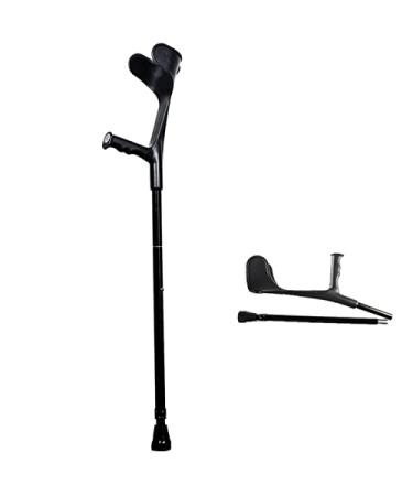 Folding Forearm Crutch for Adult Crutches for Walking Lightweight Crutches for Travel Aluminum Crutches Adjustable (Black) Lucky Star