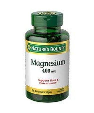 Nature's Bounty Magnesium 400 mg Softgels 75 ea - 2pc