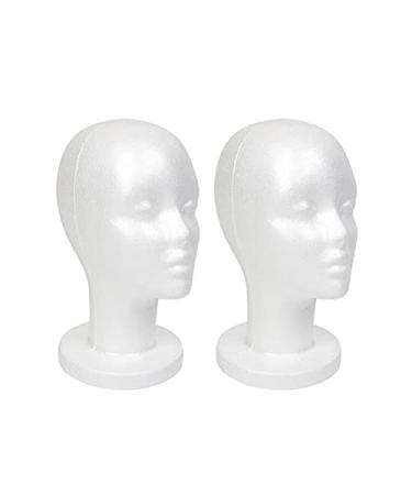 Studio Limited White Foam Mannequin Head Display, Styrofoam Wig