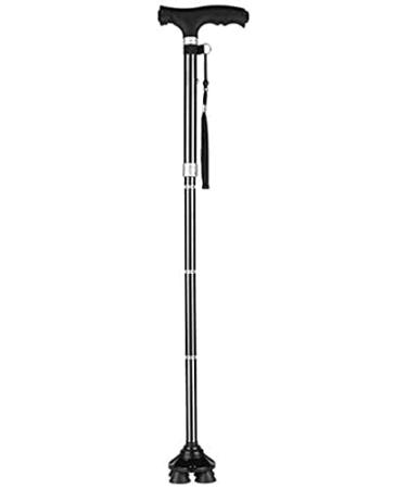 Canes Folding Cane Dependable Ajustable Height Lightweight Folding Walking Stick Cane with Built in LED Lights Non Slip Unisex Lightweight All Terrain Cane Folding Walking Stick with Bag
