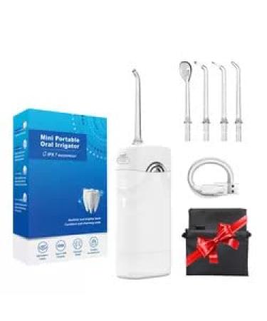 Water Flosser Oral Irrigator - Hand-Held Rechargable with 3 Extensions - Travel Friendly