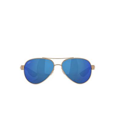 Costa Del Mar Women's Loreto Aviator Sunglasses Golden Pearl/Polarized Blue Mirrored 580p 56 Millimeters