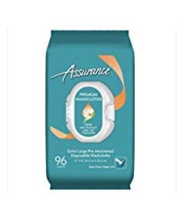 Assurance Premium Washcloths with Vitamin E  Aloe & Chamomile  96 Cloths