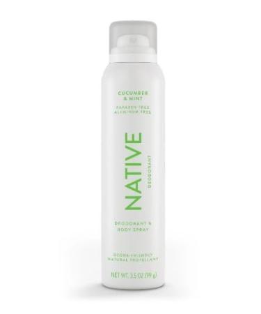Native Deodorant & Body Spray - Cucumber & Mint Paraben & Aluminum-Free 3.5 oz - Unisex Natural Freshness - Buy Online on GoSupps.com