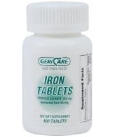 Geri-Care Iron Supplement 325mg Tablet - 100 Count Bottle - Buy Online on GoSupps.com