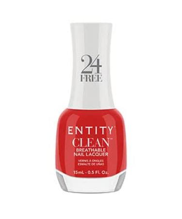 Entity Clean Force of Nature Breathable Nail Lacquer  0.5 oz  Vegan and Cruelty Free Nail Polish with Added Biotin  Halal Fingernail Polish  Red Nail Polish