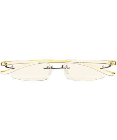 Eyekepper Rimless Computer Reading Glasses with Blue Light Filter - Yellow Arm 2.0x - Buy Online on GoSupps.com