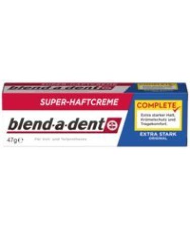 Blend-a-Dent Super Pregnation Cream Extra Original SPAR-Set 4x47g.Offers crumbly protection and carrying comfort.Neutral taste.For full and partial dentures.