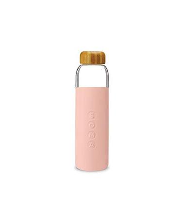 Soma Glass Water Bottle with Silicone Sleeve, BPA-Free, Blush, 17oz