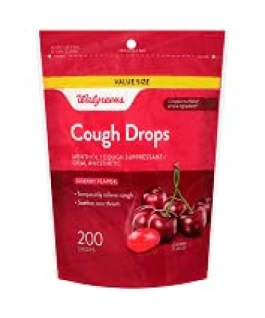 Walgreens Cherry Cough Suppressant Menthol and Oral Anesthetic Drops 200 ct.