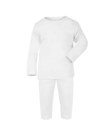 Baby Pyjamas White Blank for Embroidery - Vinyl - HTV - DTG - Boy - Girl - Unisex - Various Sizes - Cotton (1-2 Years) 1 White