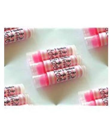30 Personalized Lip Balms - Strawberry Flavored for Birthday Bachelorette Baby Bridal Parties Wedding Spa Parties - Customizable
