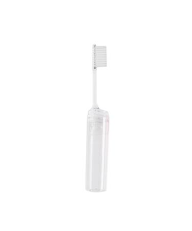 Patkaw 1 piece of transparent foldable travel toothbrush with protective cover portable mini toothbrush packaged for travel camping school at home.