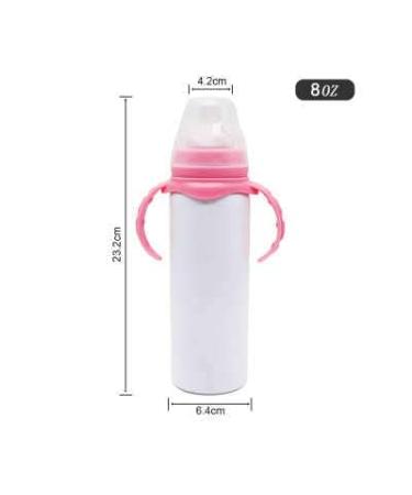 Panda 8oz Stainless Steel Baby Bottle | Lightweight & Plastic-Free | Easy to Wash | BPA-Free (Pink) - Buy Online on GoSupps.com