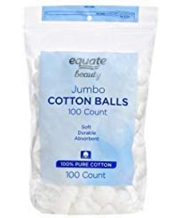 Equate Beauty Jumbo Cotton Balls 100 Ct - Soft & Absorbent - Buy Online on GoSupps.com