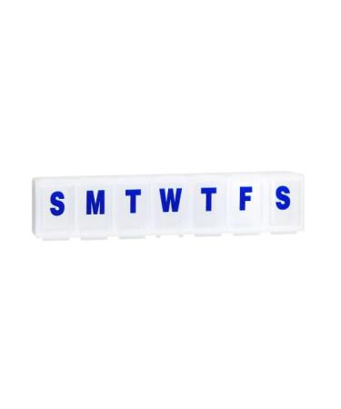 Weekly Pill Organizer Vitamin Case and Medicine Box Medium Compartments Clear - Pack of 4