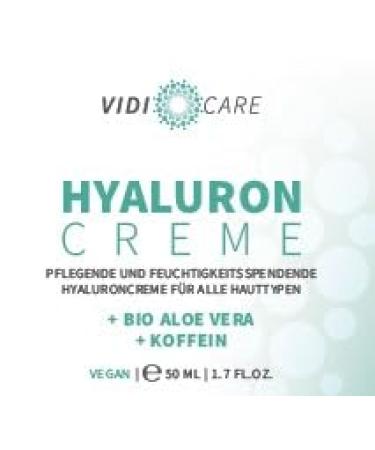EYE CARE COMPANY Vidicare Anti-Aging Eye Contour Cream 50 ml with Hyaluronic Acid Organic Aloe Vera and Caffeine Vegan Eye Cream Against Wrinkles Puffiness and Dark Circles