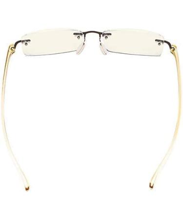 Eyekepper Rimless Computer Reading Glasses with Blue Light Filter - Yellow Arm 2.0x - Buy Online on GoSupps.com