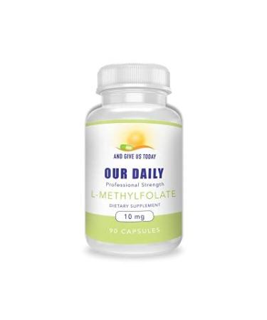 Our Daily Vites L-Methylfolate 10 mg / 10000 mcg Maximum Strength Active Folate 5-MTHF Filler Free Gluten Free Non-GMO Vegetarian Capsules 90 Count (3 Month Supply) (90)