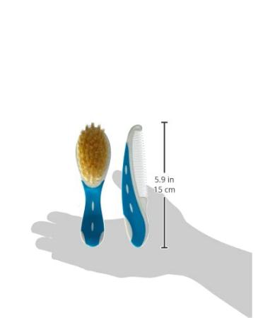 NUK Baby Brush & Comb Set - 100% Natural Hair Rounded Tips Turquoise - Perfect for Gentle Baby Care - Buy Online on GoSupps.com