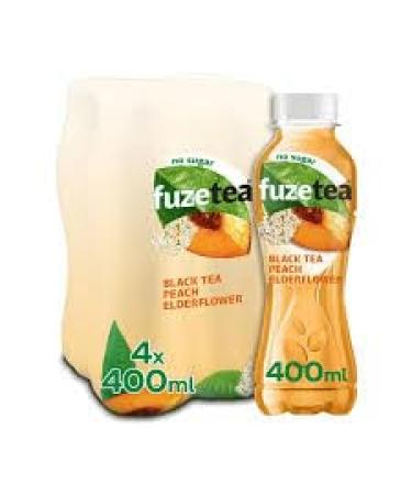 Fuze Tea Black Peach Elderflower no sugar PET 6x 400ml