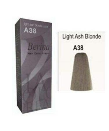 Berina Permanent Hair Dye Color Cream #A38 - Light Ash Blonde | Made in Thailand - International Shipping Available - Buy Online on GoSupps.com
