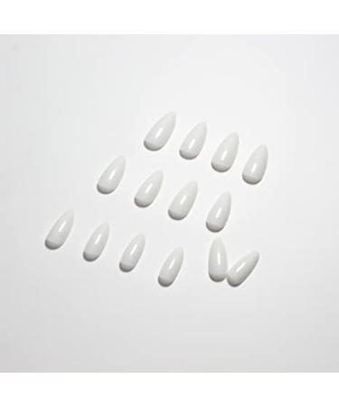 JUSTOTRY 24 Pcs Gradient White Almond Short False Nails Solid Press on Nails Pattern Glossy Milky Fake Nails Short French Oval Medium Stick on Nails for Women and Teens Nails Art 05 Milky &solid2 - Buy Online on GoSupps.com
