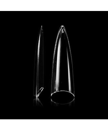 VIVACE Clear Long Stiletto 500pcs Gel Nail Tips - 10 Sizes with Plastic Case | Nail Salon Quality - Buy Online on GoSupps.com