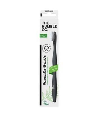 Humble Brush Corn Starch Toothbrush Black with White Bristles Medium Vegan