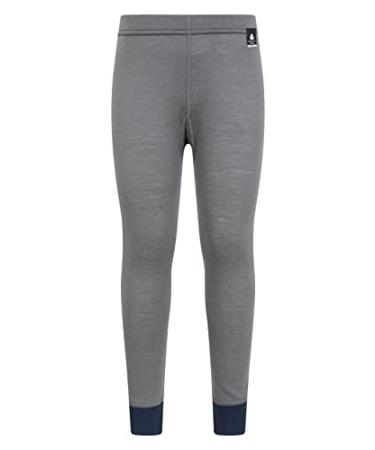 Mountain Warehouse Merino Kids Leggings -Girls Winter Baselayer Pants Grey 7-8 Years