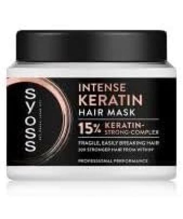 handle Syoss Intense Keratin Hair Mask for Fragile Easily Breaking Hair with Keratin Strong Complex Pack of 1 400 ml - Buy Online on GoSupps.com