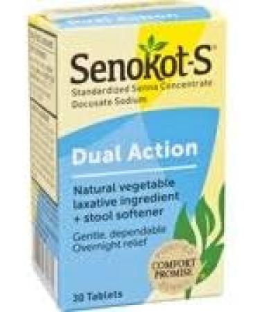 Senokot-S Dual Action 30 Tablets - Natural Vegetable Laxative & Stool Softener for Overnight Relief - Buy Online on GoSupps.com