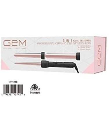 GEM 3 in 1 Curl Designer - Professional Ceramic Curler & Styling Iron with 3 Ceramic Barrels - International Shipping Available - Buy Online on GoSupps.com