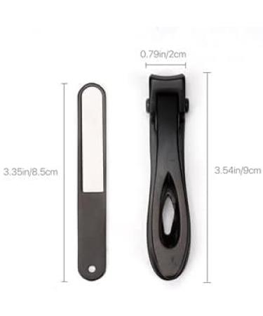 Nail Clippers Set 16mm Wide Large Jaw Opening with Nail File for Thick Nail Stainless Steel Black Fingernail and Toenail Nipper Cutter Podiatry Trimmer Pedicure Manicure Kit - Buy Online on GoSupps.com