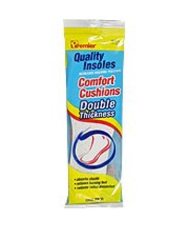Comfort Cushions Double Thickness Insoles - Men's Size 11-12  One Pair (Premier Brands) Mens 11-12