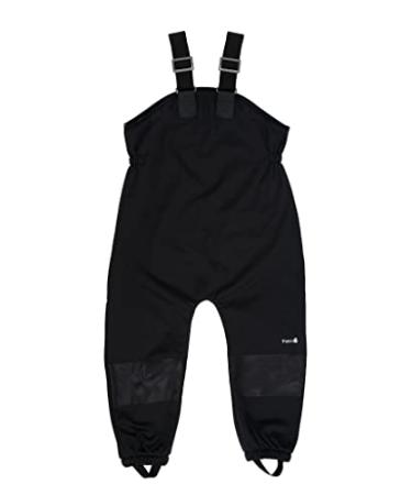 Infant Toddler Rain & Snow Pants - Fleece Lined Weatherproof Bib Overalls Jet Black 2T